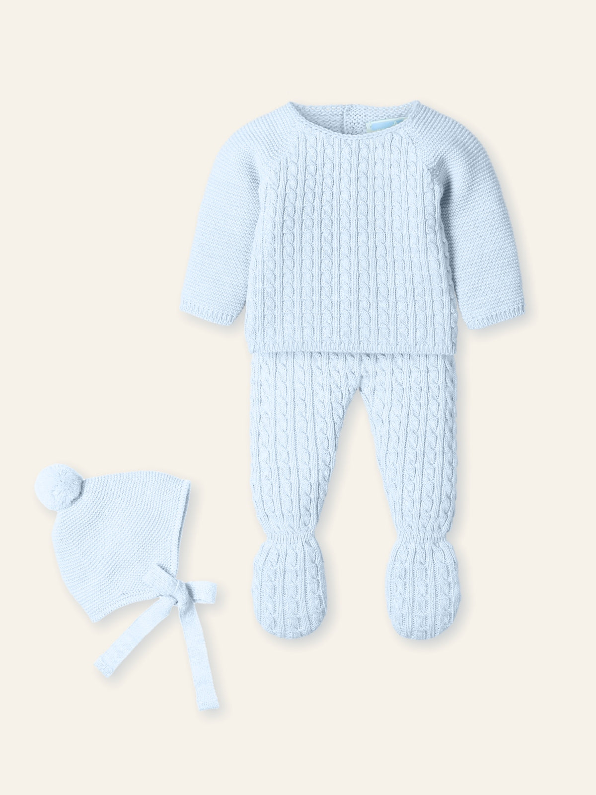 Traje 3P trencitas  y gorro pompom "CLOUD BRAIDE" 9810SC
