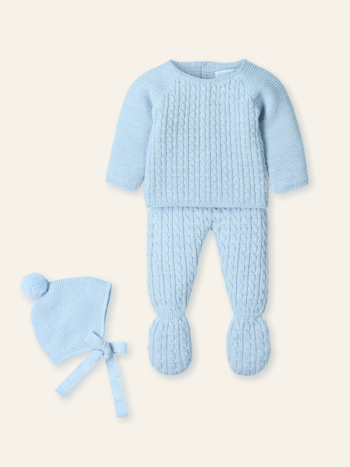 Traje 3P trencitas  y gorro pompom "CLOUD BRAIDE" 9810SC