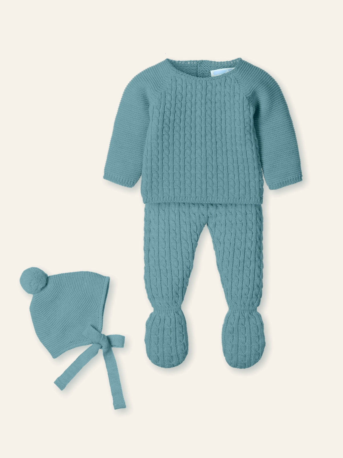 Traje 3P trencitas  y gorro pompom "CLOUD BRAIDE" 9810SC
