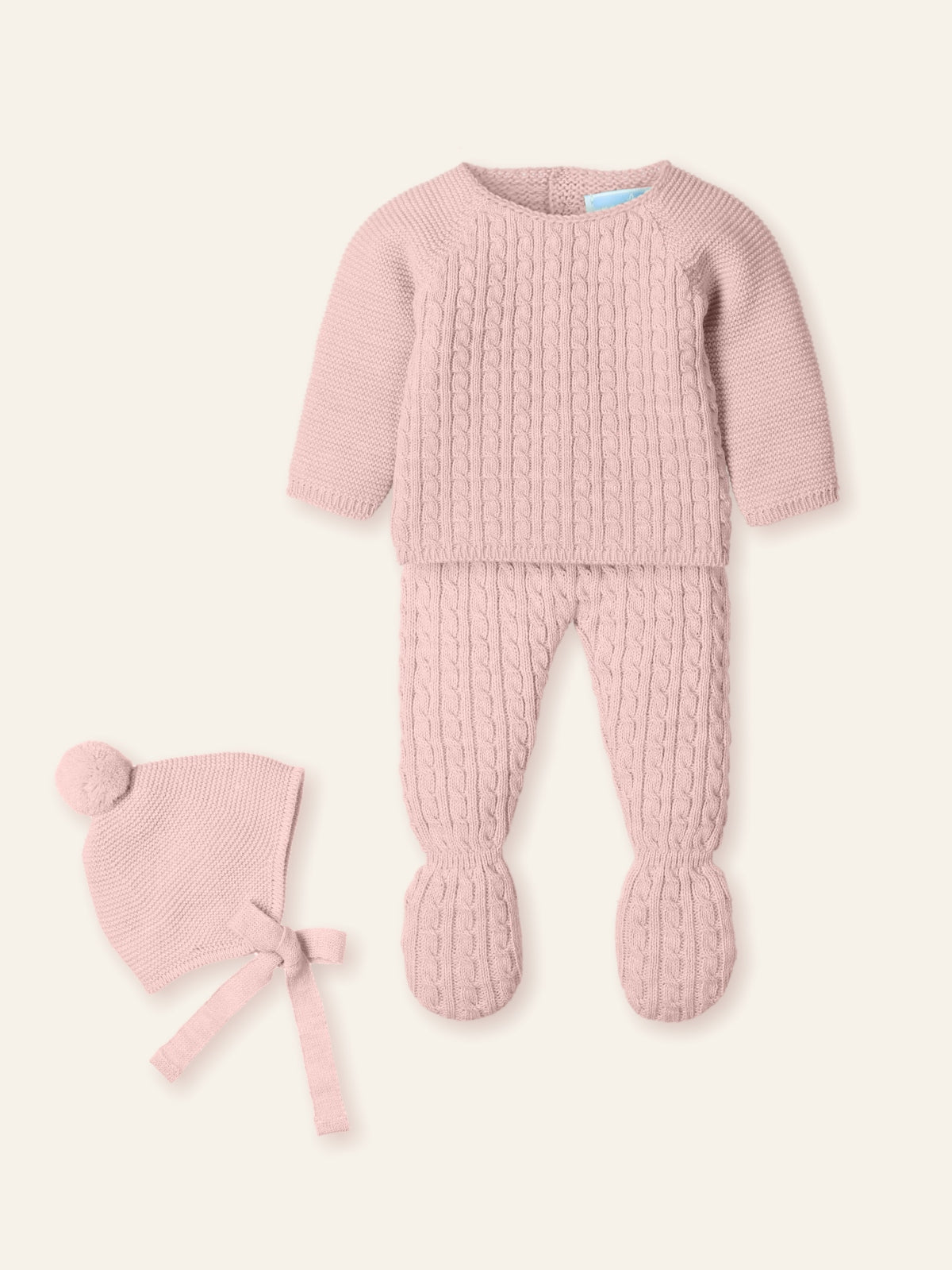 Traje 3P trencitas  y gorro pompom "CLOUD BRAIDE" 9810SC